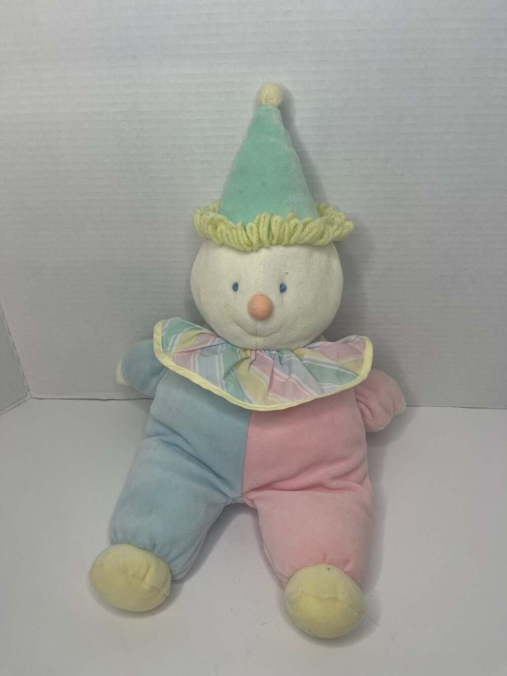 Eden Pastel Clown Plush Stuffed Toy Vintage 12” As Is